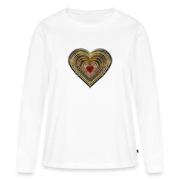 COEUR D’OR - T-shirt manches longues Premium bio Femme - blanc - Devant - Julia (174cm)