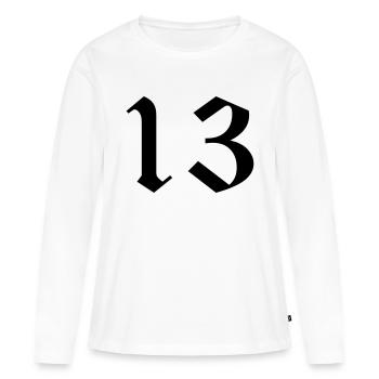 13 - Frauen Premium Bio Langarmshirt - Weiß - Vorne - Julia (174cm)