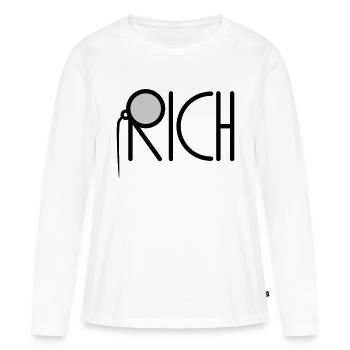 Riche millionnaire Monokel - T-shirt manches longues Premium bio Femme - blanc - Devant - Julia (174cm)