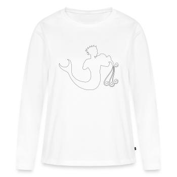 Verseau - T-shirt manches longues Premium bio Femme - blanc - Devant - Julia (174cm)