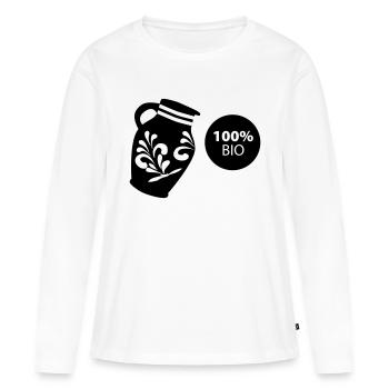 Bembel 100% BIO #ShirtShop #Hessen #FFM - Women's Premium Organic Long Sleeve Shirt - white - Front - Julia (174cm)