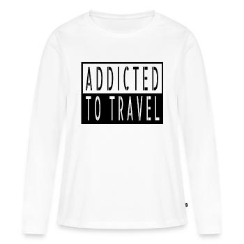hike gift calligraphic present forest animal - Women's Premium Organic Long Sleeve Shirt - white - Front - Julia (174cm)