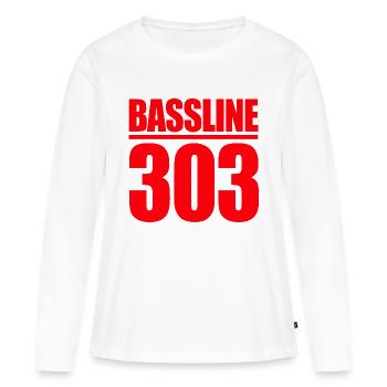 musique électronique bassline 303 cadeau - T-shirt manches longues Premium bio Femme - blanc - Devant - Julia (174cm)