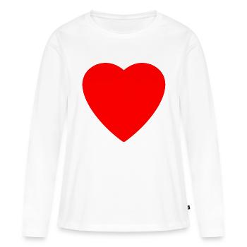 Zeig liebe - Frauen Premium Bio Langarmshirt - Weiß - Vorne - Julia (174cm)