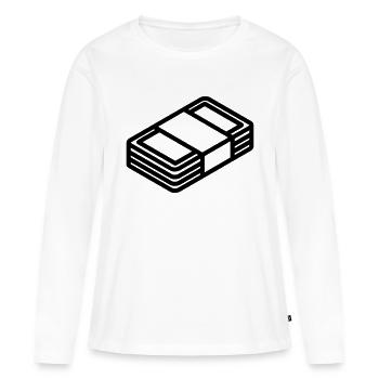 Argent - T-shirt manches longues Premium bio Femme - blanc - Devant - Julia (174cm)