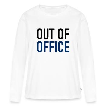 absent du bureau - Pas au bureau - ausserhaus - T-shirt manches longues Premium bio Femme - blanc - Devant - Julia (174cm)