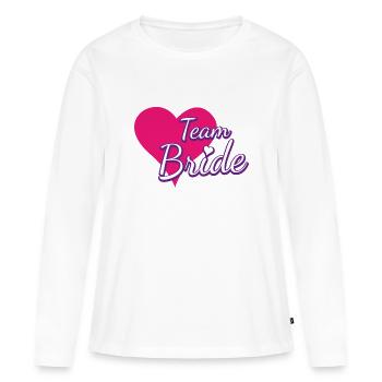 Team Bride Heart - Frauen Premium Bio Langarmshirt - Weiß - Vorne - Julia (174cm)