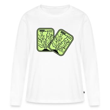 Micro Chip 2 - Women's Premium Organic Long Sleeve Shirt - white - Front - Julia (174cm)