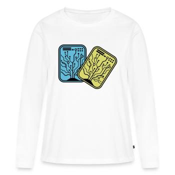 Micro Chip - Women's Premium Organic Long Sleeve Shirt - white - Front - Julia (174cm)