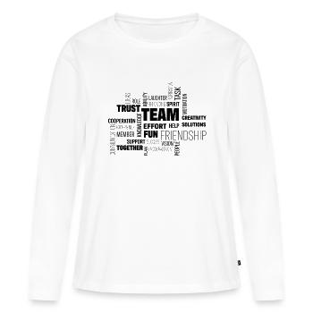 Équipe - T-shirt manches longues Premium bio Femme - blanc - Devant - Julia (174cm)