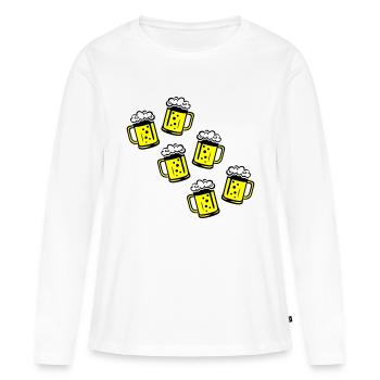 Icône de chope de bière - T-shirt manches longues Premium bio Femme - blanc - Devant - Julia (174cm)