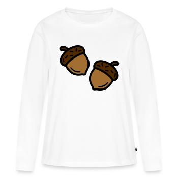 Gland Chêne d’automne - T-shirt manches longues Premium bio Femme - blanc - Devant - Julia (174cm)