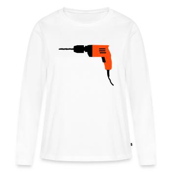 tool - Women's Premium Organic Long Sleeve Shirt - white - Front - Julia (174cm)