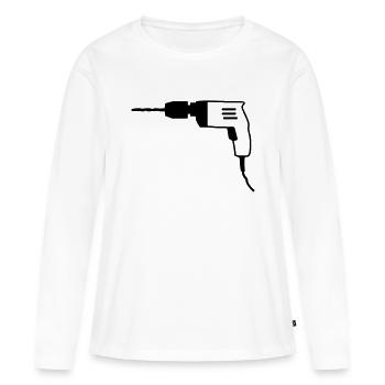 tool - Women's Premium Organic Long Sleeve Shirt - white - Front - Julia (174cm)