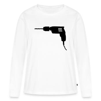 outils - T-shirt manches longues Premium bio Femme - blanc - Devant - Julia (174cm)