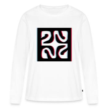 3d tattoo losange - T-shirt manches longues Premium bio Femme - blanc - Devant - Julia (174cm)