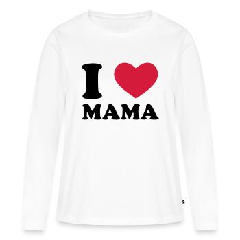 I Love Mama - Frauen Premium Bio Langarmshirt - Weiß - Vorne - Julia (174cm)