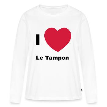 i love le tampon - T-shirt manches longues Premium bio Femme - blanc - Devant - Julia (174cm)