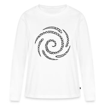 Spirale maori - T-shirt manches longues Premium bio Femme - blanc - Devant - Julia (174cm)