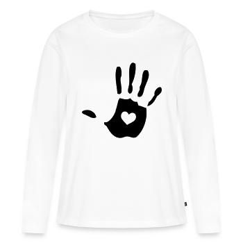 main - T-shirt manches longues Premium bio Femme - blanc - Devant - Julia (174cm)