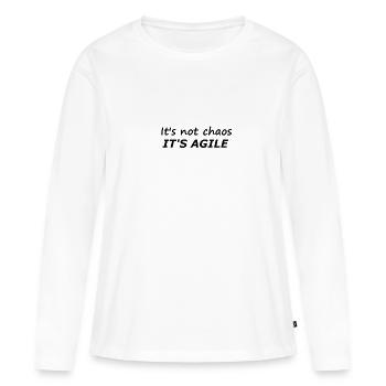 Chaos est Agile - T-shirt manches longues Premium bio Femme - blanc - Devant - Julia (174cm)