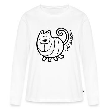 Mimi Meeow - T-shirt manches longues Premium bio Femme - blanc - Devant - Julia (174cm)