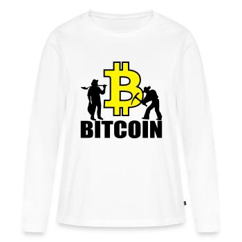 Bitcoin Satoshi Nakamoto - Frauen Premium Bio Langarmshirt - Weiß - Vorne - Julia (174cm)