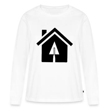 Haus - Frauen Premium Bio Langarmshirt - Weiß - Vorne - Julia (174cm)