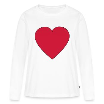 i love - T-shirt manches longues Premium bio Femme - blanc - Devant - Julia (174cm)