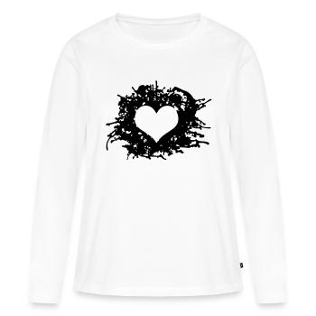Coeur d'éclaboussure - T-shirt manches longues Premium bio Femme - blanc - Devant - Julia (174cm)