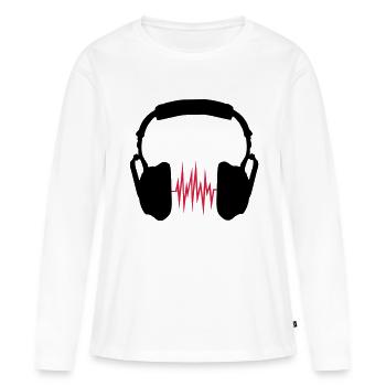 headphones - Women's Premium Organic Long Sleeve Shirt - white - Front - Julia (174cm)