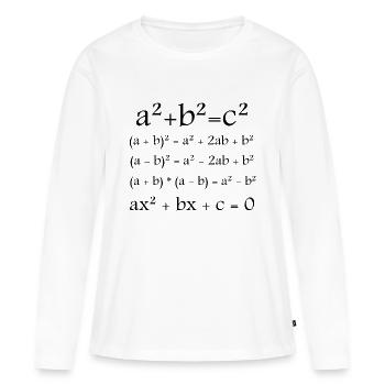 Mathématiques / Math / Formule - T-shirt manches longues Premium bio Femme - blanc - Devant - Julia (174cm)