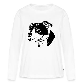 american_stafford_2 - T-shirt manches longues Premium bio Femme - blanc - Devant - Julia (174cm)