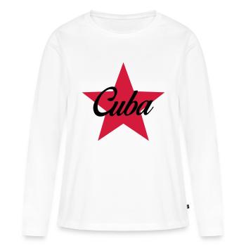 Cuba - T-shirt manches longues Premium bio Femme - blanc - Devant - Julia (174cm)