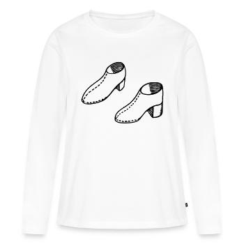 SCHUHE Pumps Highheels Boots - Frauen Premium Bio Langarmshirt - Weiß - Vorne - Julia (174cm)