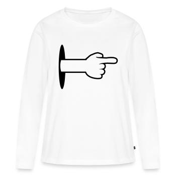 trou mur plancher bras main dessin animé - T-shirt manches longues Premium bio Femme - blanc - Devant - Julia (174cm)