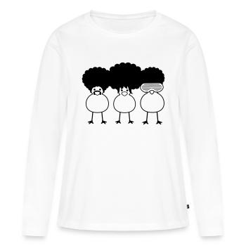 Funky Chicks - T-shirt manches longues Premium bio Femme - blanc - Devant - Julia (174cm)