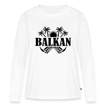 balkan - T-shirt manches longues Premium bio Femme - blanc - Devant - Julia (174cm)