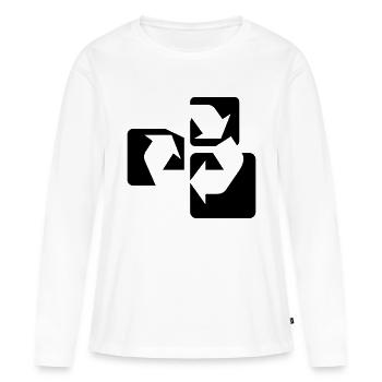 Recyle Symbol / Symbol Recycling - Women's Premium Organic Long Sleeve Shirt - white - Front - Julia (174cm)