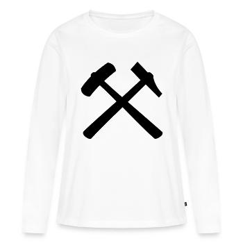 Hammer and Sledge - Women's Premium Organic Long Sleeve Shirt - white - Front - Julia (174cm)