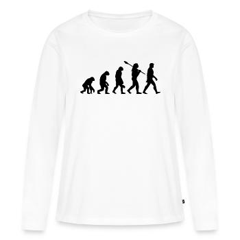 Evolution - Frauen Premium Bio Langarmshirt - Weiß - Vorne - Julia (174cm)