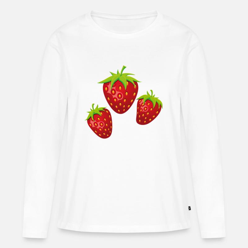 3fraises - Frauen Premium Bio Langarmshirt - Weiß