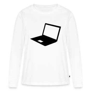 Computer - Frauen Premium Bio Langarmshirt - Weiß - Vorne - Julia (174cm)