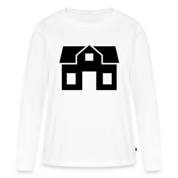Maison - T-shirt manches longues Premium bio Femme - blanc - Devant - Julia (174cm)