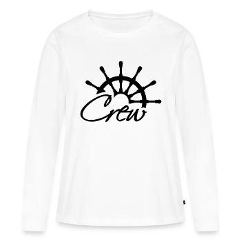 Crew Steuerrad Rang Logo - Frauen Premium Bio Langarmshirt - Weiß - Vorne - Julia (174cm)