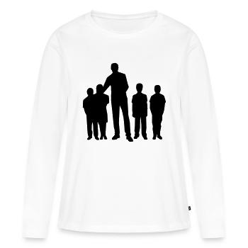 Éducateur - T-shirt manches longues Premium bio Femme - blanc - Devant - Julia (174cm)