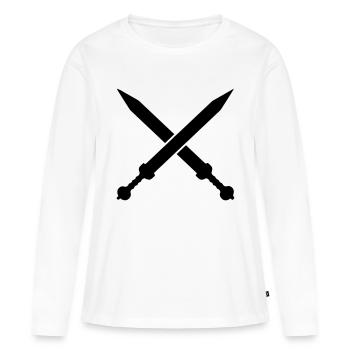Swords - Women's Premium Organic Long Sleeve Shirt - white - Front - Julia (174cm)