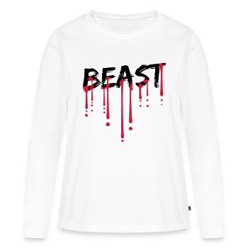 blood drop bodybuilder beast fashion monster strong - Women's Premium Organic Long Sleeve Shirt - white - Front - Julia (174cm)