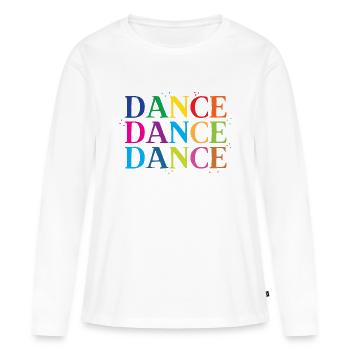 danse danse danse danse en arc-en-ciel - T-shirt manches longues Premium bio Femme - blanc - Devant - Julia (174cm)
