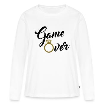 game over - Frauen Premium Bio Langarmshirt - Weiß - Vorne - Julia (174cm)